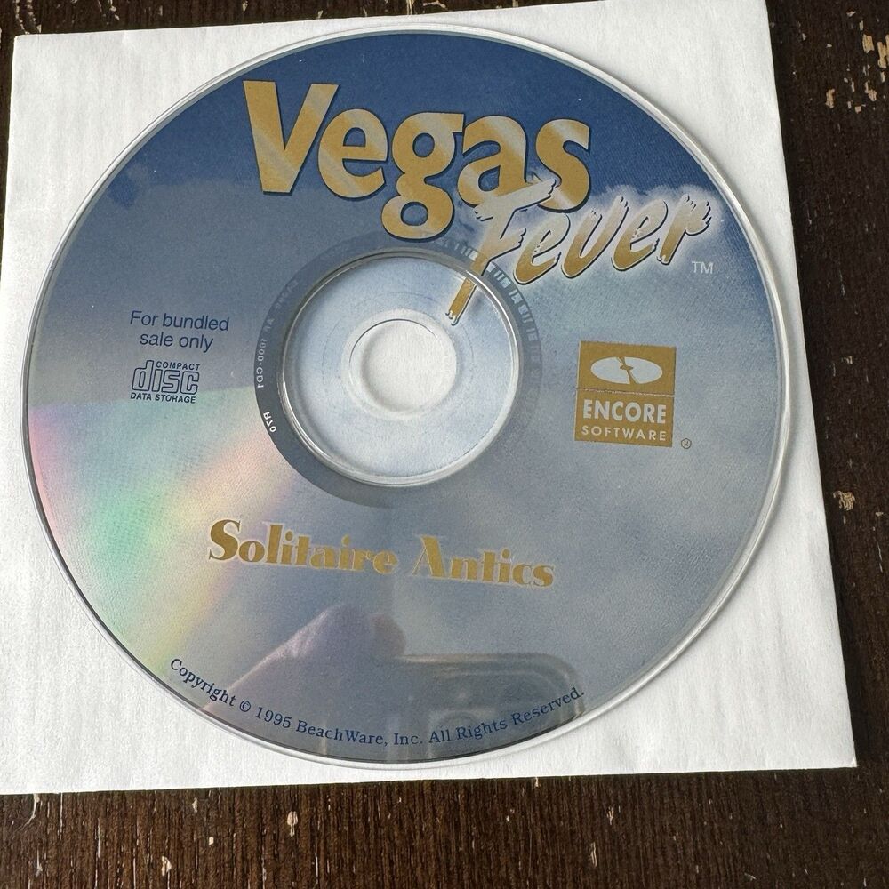 Vegas Fever PC Game Solitaire Antics Encore Software Mint Condition